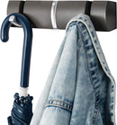 Wall Mounted Door Hook Rack – 3 Concealed Nickel Hooks on Dark Grey Board