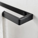 Wall Mounted Black Towel Holder – 20cm Rectangle Rail for Bathroom, Kitchen & Toilet