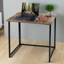 Folding Brown Wood Grain Desk Table with Black Frame – 80 x 45 x 74 cm