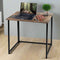 Folding Brown Wood Grain Desk Table with Black Frame – 80 x 45 x 74 cm