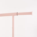 Heavy Duty Pink Clothes Rail – Adjustable Width & Height with Shelf and Locking Wheels