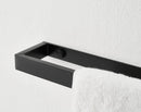 Wall Mounted Black Towel Holder – 40cm Rectangle Rail for Bathroom, Kitchen & Toilet