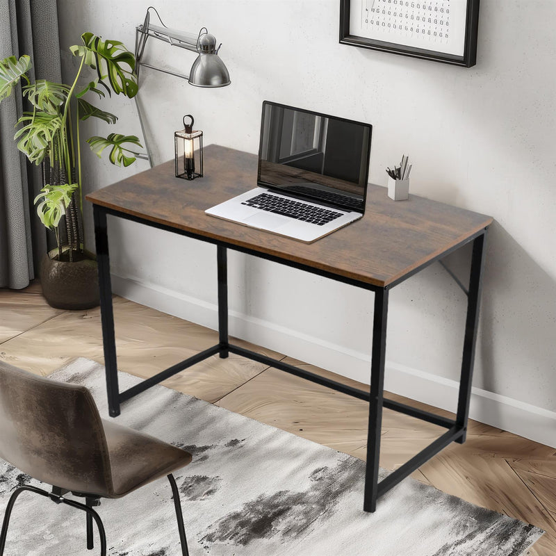 Rustic Dark Brown Computer Desk 100cm – Home Office, Gaming & Study Table
