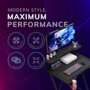 Gaming Desk with Monitor Stand Carbon Fibre Top Black 80cm