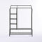 Double Hanging Clothes Rail with Shelves & Shoe Storage – Black Metal, 6 Shelves