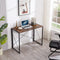 Folding Rustic Brown Wood Desk Table with Black Metal Frame – 100 x 50 x 75 cm