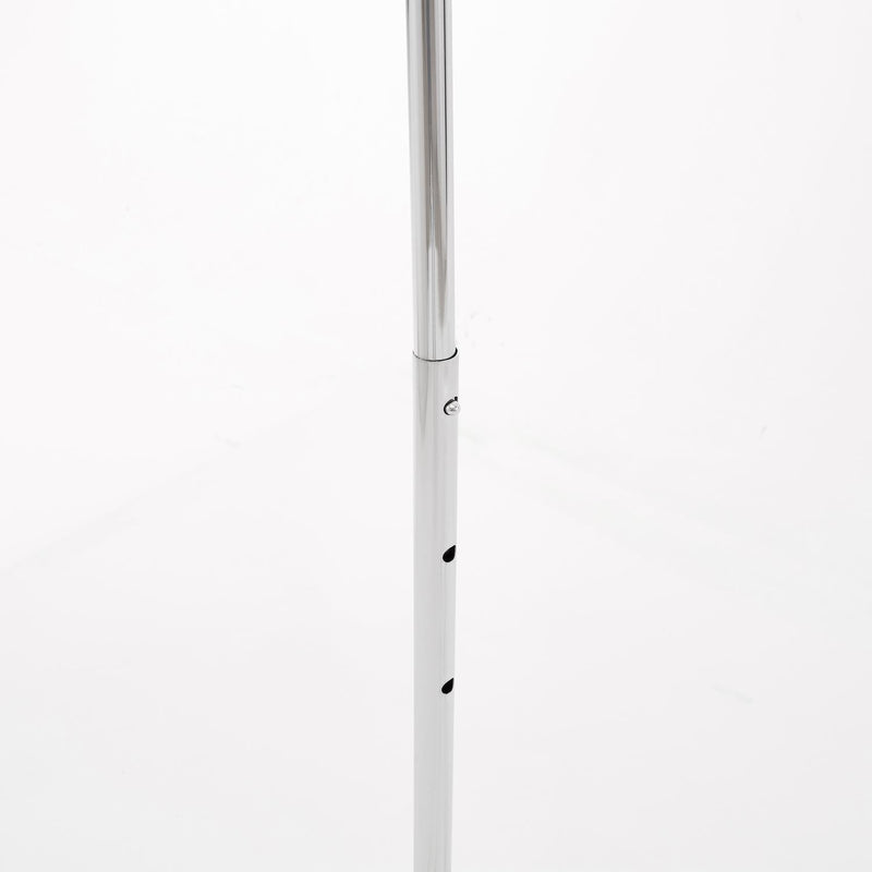 Heavy Duty Chrome Clothes Rail – Adjustable Width & Height with Shelf and Locking Wheels