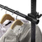 Black Floor to Ceiling Triple Telescopic Wardrobe Organiser – 2 Tier Modular Hanging Clothes Rack