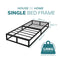 Single Bed Platform Bed Frame in Black - Bedroom Furniture with Under Bed Storage Space, Heavy Duty Single Bed Frame, Extra Strong Easy Assembly, Low Profile Bed Base 6ft x 3ft