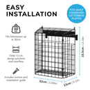 Black Letterbox Cage No Screws Needed Door Mail Box Post Letter Catcher