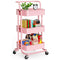 3‑Tier Pink Storage Trolley on Wheels – Versatile Organiser for Kitchen, Bathroom, Office or Bedroom