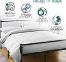 Metal Bed Frame Modern Design Single, Double, King, Extra Strong Black Finish Sturdy & Durable