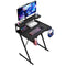 Gaming Desk with Monitor Stand Carbon Fibre Top Black 80cm