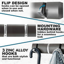 Wall Mounted Door Hook Rack – 3 Concealed Nickel Hooks on Dark Grey Board