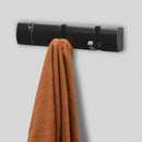 Wall Mounted Door Hook Rack – 3 Black Nickel Hooks on Black Wooden Board
