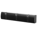 Wall Mounted Door Hook Rack – 3 Black Nickel Hooks on Black Wooden Board