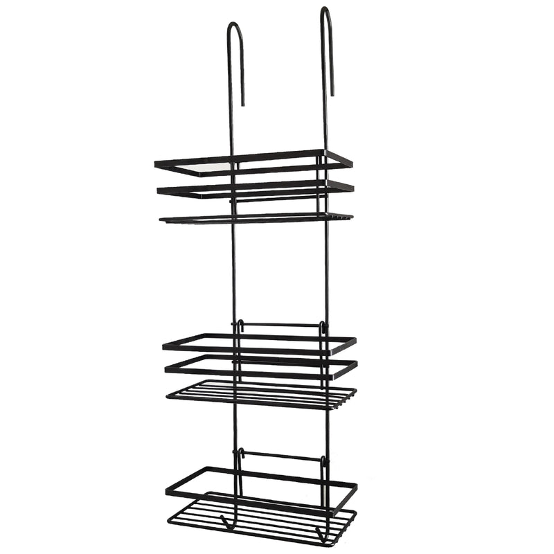 3-Tier Non-Rust Hanging Shower Caddy – Black Bathroom Organiser Rack for Shower Screen or Door