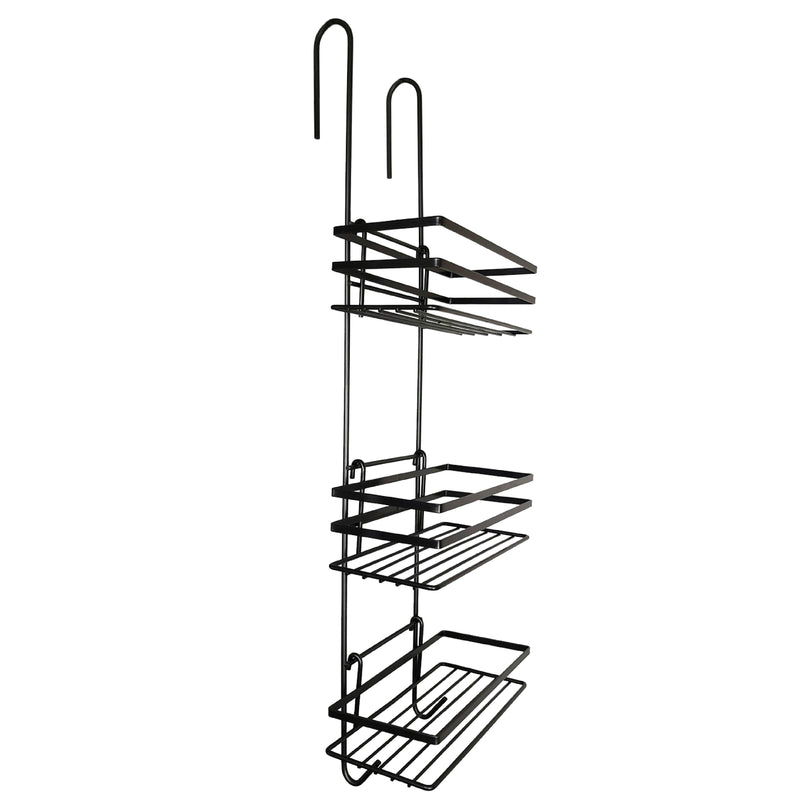 3-Tier Non-Rust Hanging Shower Caddy – Black Bathroom Organiser Rack for Shower Screen or Door