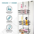 3-Tier Non-Rust Hanging Shower Caddy – Black Bathroom Organiser Rack for Shower Screen or Door