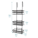 3-Tier Non-Rust Hanging Shower Caddy – Black Bathroom Organiser Rack for Shower Screen or Door