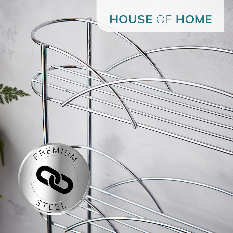 3 Tier Freestanding Spice Rack – Chrome Steel Herb Organiser with Non-Slip Feet