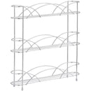 3 Tier Freestanding Spice Rack – Chrome Steel Herb Organiser with Non-Slip Feet