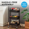 3‑Tier Black Storage Trolley on Wheels – Versatile Organiser for Kitchen, Bathroom, Office or Bedroom
