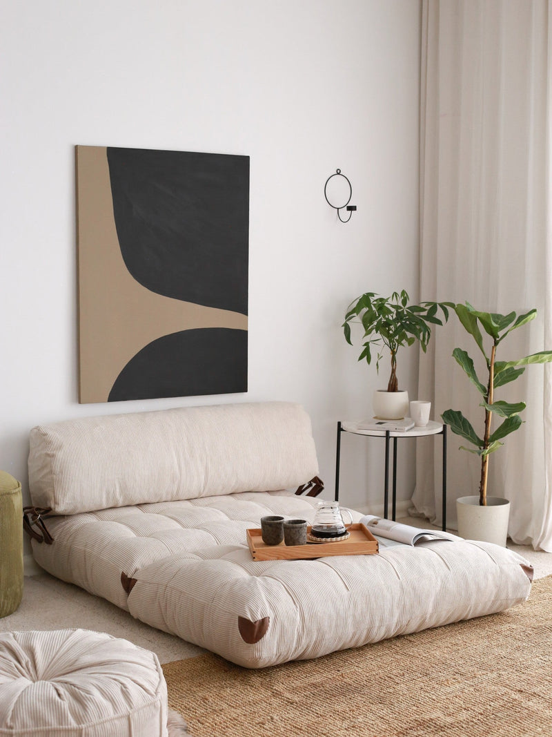 Klappbares Zweisitzer-Schlafsofa Kadife 2 in Weiß