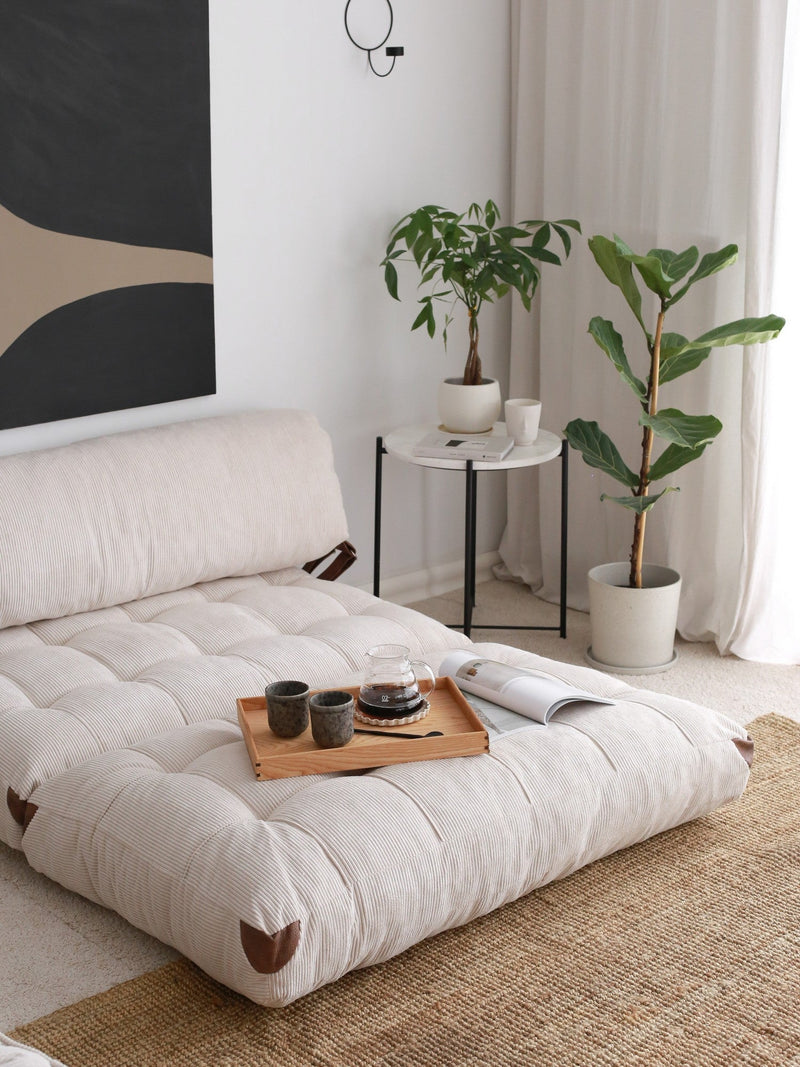 Klappbares Zweisitzer-Schlafsofa Kadife 2 in Weiß