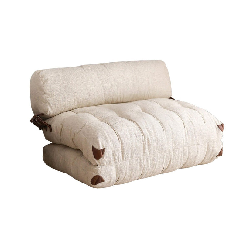 Klappbares Zweisitzer-Schlafsofa Teddy 2, Creme