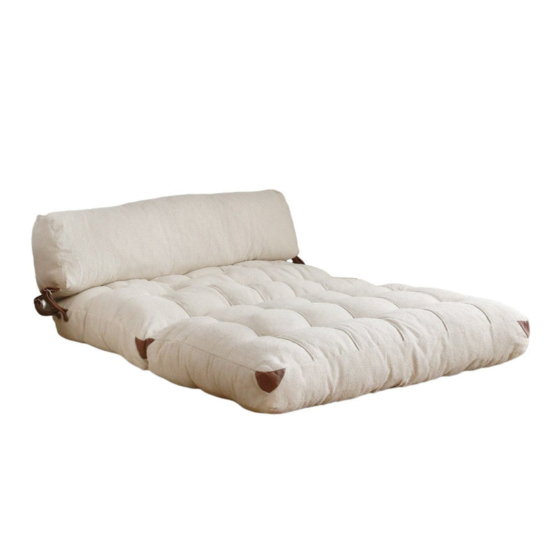 Klappbares Zweisitzer-Schlafsofa Teddy 2, Creme