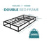 Double Bed Black Platform Bed Frame - Bedroom Furniture with Under Bed Storage Space, Heavy Duty Double Bed Frame, Extra Strong Easy Assembly, Low Profile Bed Base 4.5ft6.3