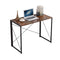 Folding Rustic Brown Wood Desk Table with Black Metal Frame – 100 x 50 x 75 cm