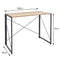 Folding Wooden Desktop Table with Black Metal Frame - 100 x 50 x 75cm