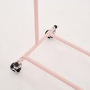 Heavy Duty Pink Clothes Rail – Adjustable Width & Height with Shelf and Locking Wheels