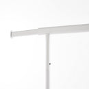 Heavy Duty White Clothes Rail – Adjustable Width & Height with Shelf and Locking Wheels
