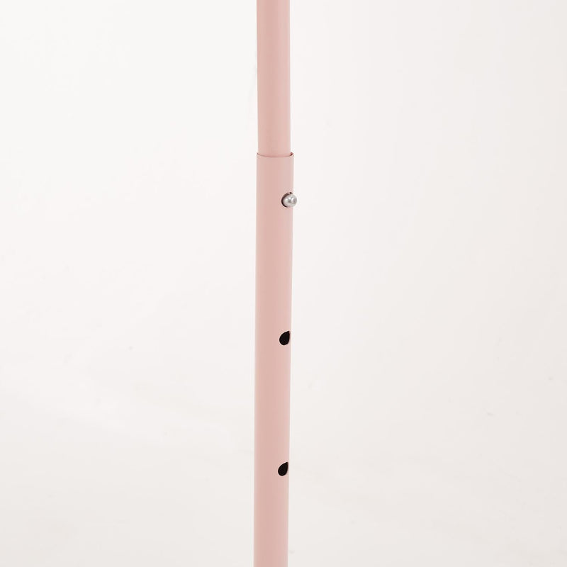 Heavy Duty Pink Clothes Rail – Adjustable Width & Height with Shelf and Locking Wheels