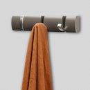 Wall Mounted Door Hook Rack – 3 Concealed Nickel Hooks on Dark Grey Board