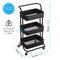 3‑Tier Black Storage Trolley on Wheels – Versatile Organiser for Kitchen, Bathroom, Office or Bedroom