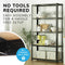 Boltless 5 Tier Heavy Duty Steel Shelving Unit – 875kg Load, Black