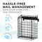 Black Letterbox Cage No Screws Needed Door Mail Box Post Letter Catcher