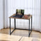 Folding Brown Wood Grain Desk Table with Black Frame – 80 x 45 x 74 cm