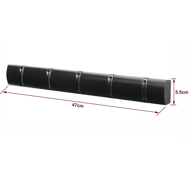 5 Door Hooks In Black Nickel On Black Mountable Board