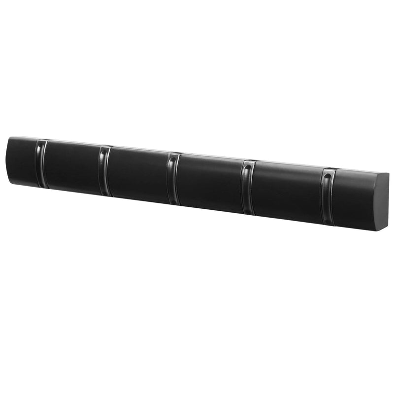 5 Door Hooks In Black Nickel On Black Mountable Board