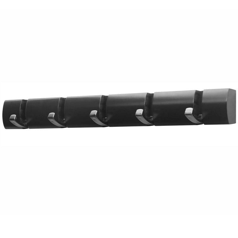 5 Door Hooks In Black Nickel On Black Mountable Board