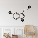 Serotonin Molecule Metal Wall Art