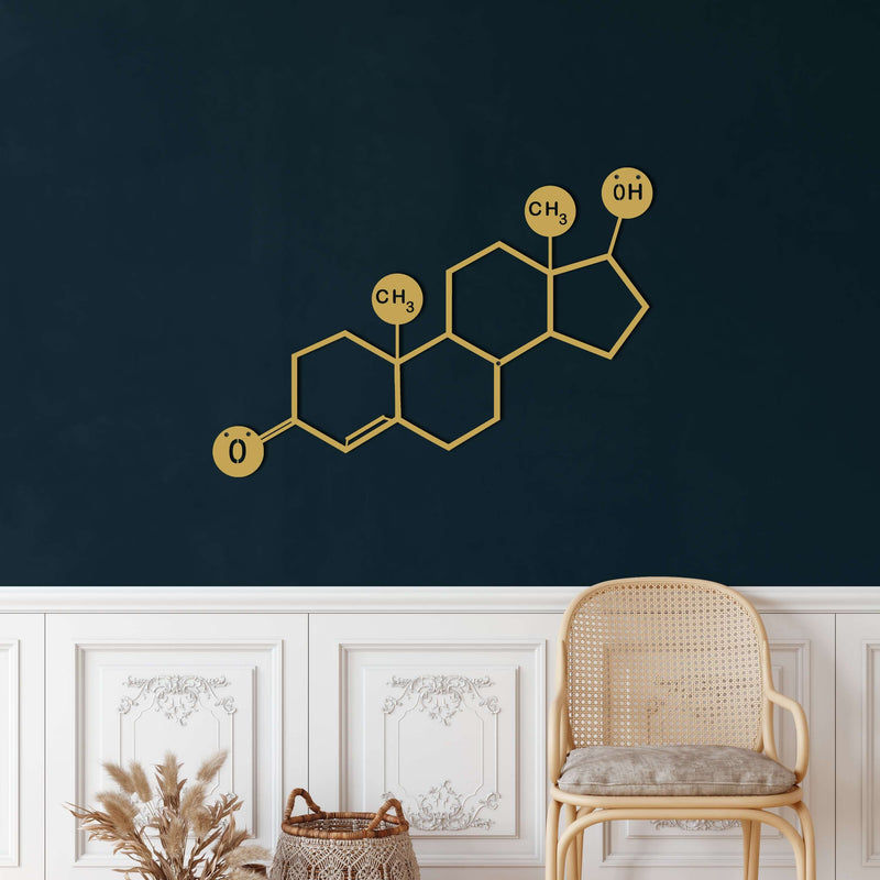 Testosterone Molecule Metal Wall Art