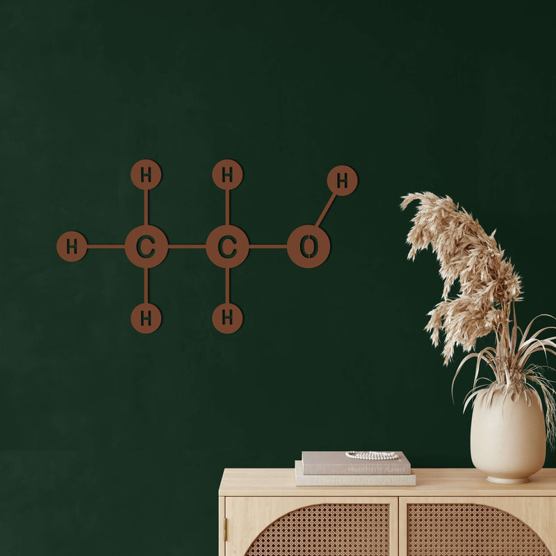 Ethanol Molecul Metal Wall Art