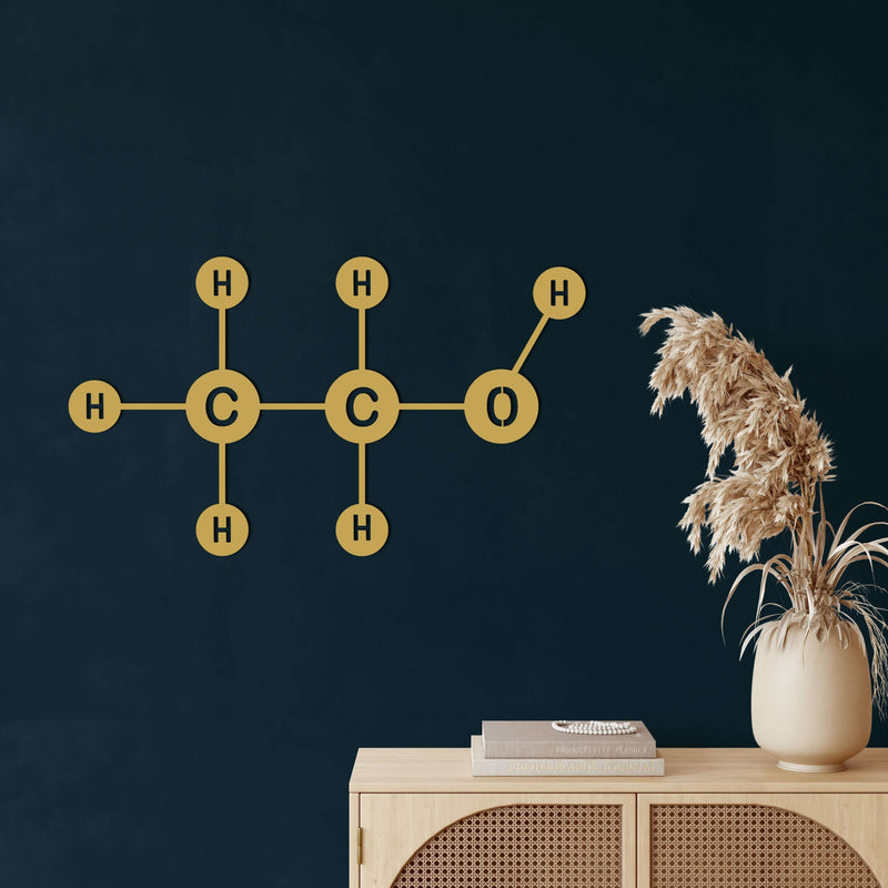 Ethanol Molecul Metal Wall Art