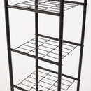 Double Hanging Clothes Rail with Shelves & Shoe Storage – Black Metal, 6 Shelves